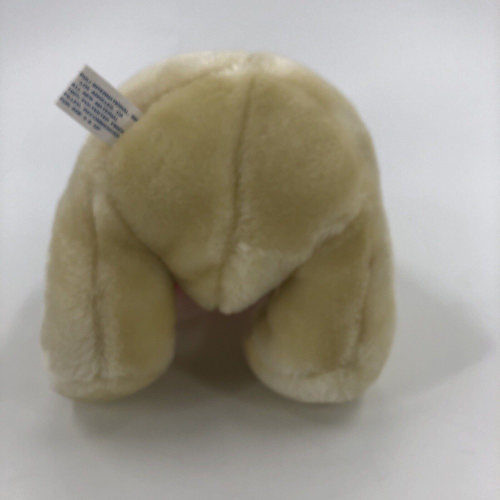 Tonytoy Puli Teddy Bear Plush Stuffed Animal Light Yellow Cream Red Bow 10" TAG - Picture 7 of 12